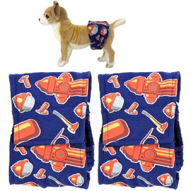 FunnyDogClothes Pack - 2pcs Washable Male Dog Diapers Belly Band Wrap Cotton Waterproof Leak Proof for Small Pet