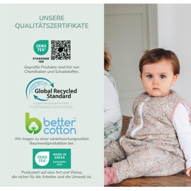 Molis&co. Baby Sleeping Bag with Feet and Sock. 2.5 TOG. Size: 80 cm (2 years). Ideal for transitional periods and winter. Pastel Floral. 100% cotton.