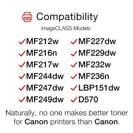 Canon Canon Genuine Toner Cartridge 137 Black (9435B001), 1-Pack ImageCLASS MF212w, MF216n, MF217w, MF244dw, MF247dw, MF249dw, MF227dw, MF229dw, MF232w, MF236n, LBP151dw, D570 Laser Printers