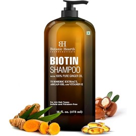 BOTANIC HEARTH Biotin Shampoo with Ginger Oil & Keratin - for Hair Loss and Thinning Hair - Promotes Hair Growth, Sulfate & Paraben Free, for Men and 