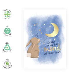 Central 23 Cute Birthday Card For Her - I Love You To The Moon And Back Again - Anniversary Card For Husband, Wife, Boyfriend, Girlfriend, Fiancé - With Sticker