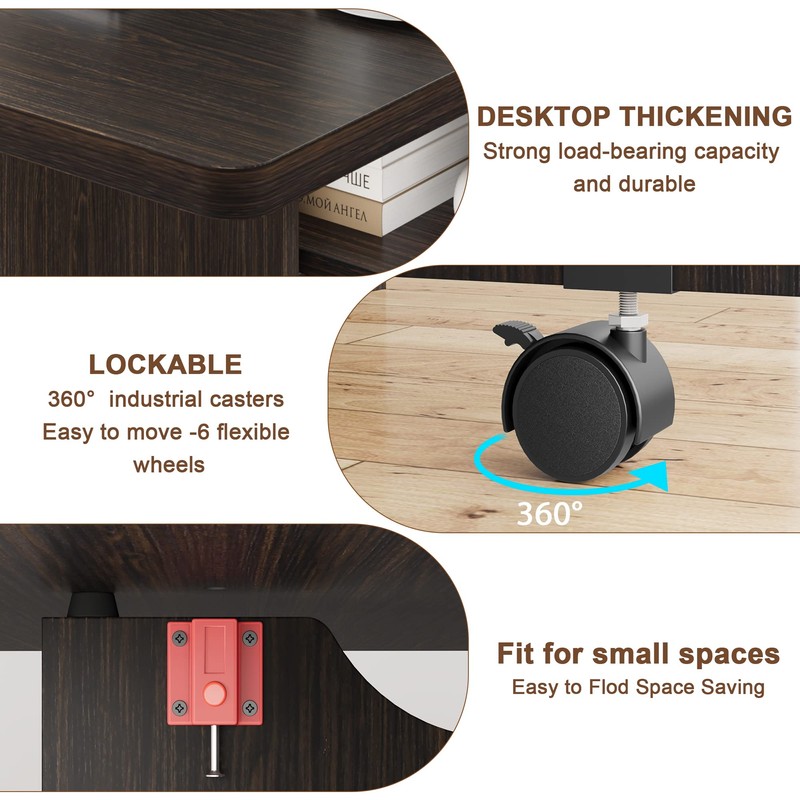 GAOMON Folding Dining Table, Drop Leaf Dining Table for 4,