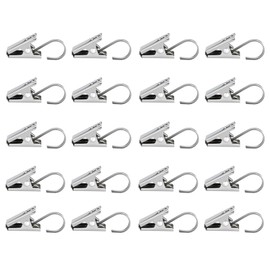 Curtain Clips, Set of 20 Stainless Steel Toothed Curtain Clips, Strong Anti-Slip, Curtain Clip Hooks, Easy Installation, Rust Resistant, Perfect for Fixing Curtains, Sheets, Tablecloths for Home