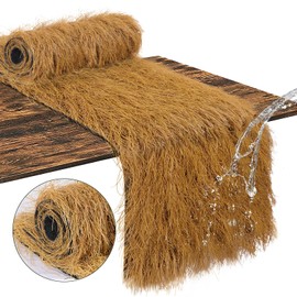 VIJIV Faux Grass Thatch Straw Table Runner Outdoor, 13" x 72" Fake Grass Hay Stacks Table Centerpieces Party Decorations for Modern Farmhouse, Western Themed Cowboy Decor, Home Rustic Decor