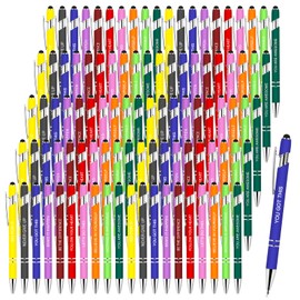 Greengines 100 PCS Inspirational Pens Bulk, Motivational Ballpoint Pen with Stylus Tip Funny Ink Pens Bulk Inspirational Gifts for Women Coworkers Office Supplies Black Ink…