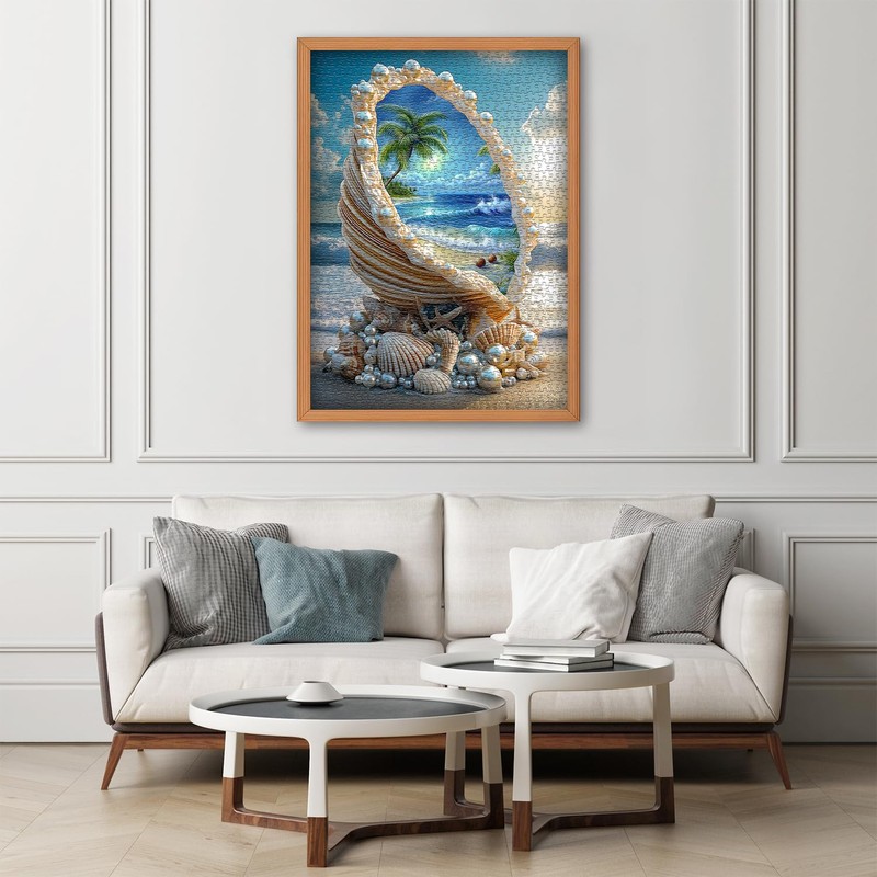 Beach Puzzles for Adults 1000 Piece, PICKFORU Summer Marine Jewel