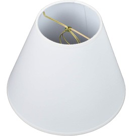 FenchelShades.com Lampshade 5" Top Diameter x 10" Bottom Diameter x 8" Slant Height with Clip-On Attachment for Standard Edison-Style Lightbulb (Linen White with Binding Tape)