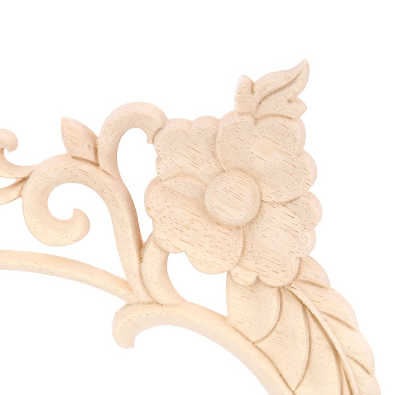 MUXSAM 4-Pack Rose Leaves Wood Carvings Appliques Onlays, Unpainted Wooden