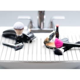 Top-it Sink Mat for More Counter Space. Rollable Sink Cover. Sink Topper. Makeup Organizer Mat. Must Have Bathroom Accessory.… (White)