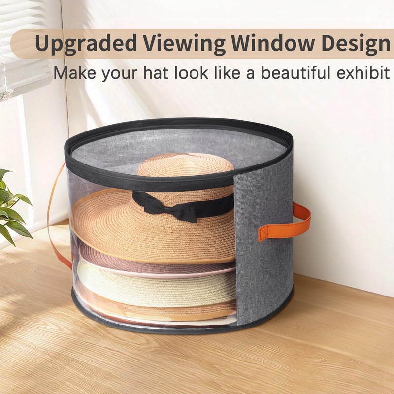 kushon Oversized Clear Hat Storage Box for Women, Cowboy Hat