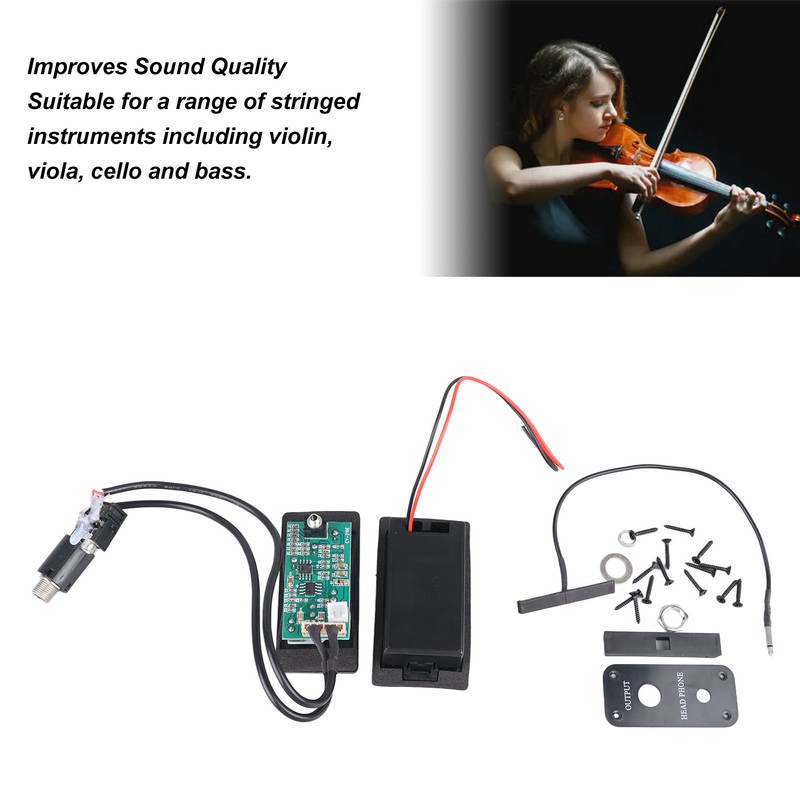 Violin Equalizer Violin Silent EQ Pickup with Cable for Violin