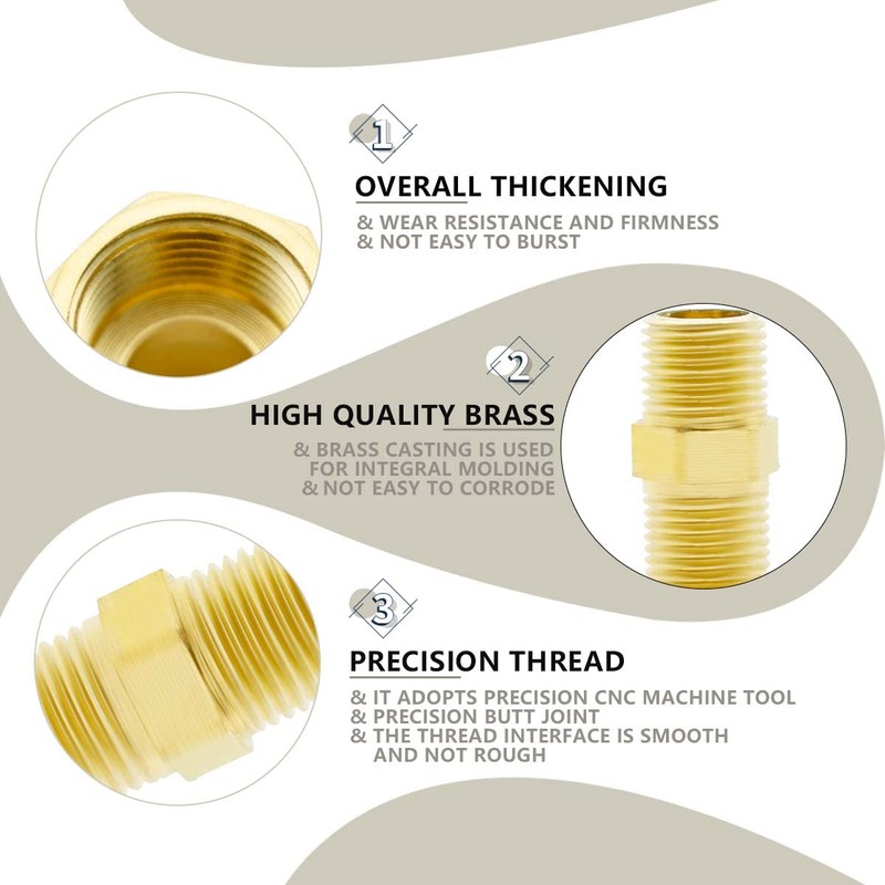 Bwintech 2 pieces 1/2 inch male thread to 1/2 inch