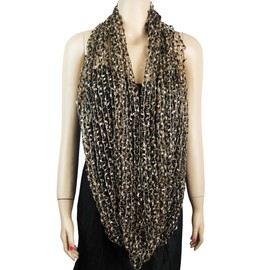 echomerx Confetti Infinity Scarf, Black and Beige