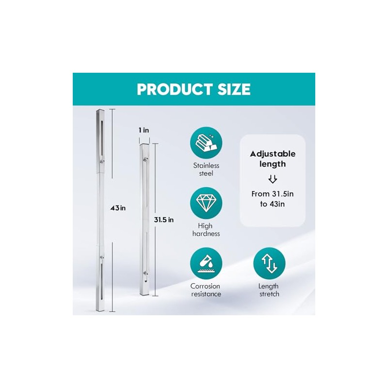 Undermount Sink Brackets, Stainless Steel Adjustable Undermounts Sinks Support, Horizontal