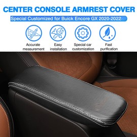 Autorder Center Console Cover for 2020 2021 2022 2023 2024 Buick Encore GX Accessories Armrest Cover Anti-Scratch Middle Console Pad Leather Armrest Protector