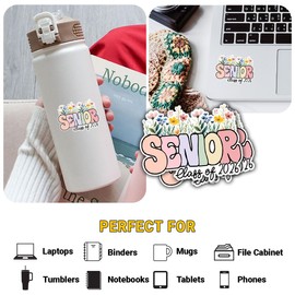 (3pcs) Senior Class of 2026 Graduation Sticker – Inspirational Class of 2026 Quote Vinyl Decal Waterproof for Laptop, Water Bottle, Car, Tumbler (Style 21, 4 Inches)