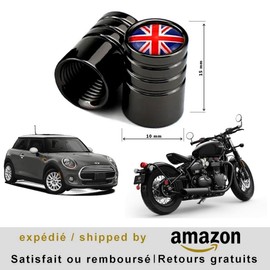 Black Union Jack Union Jack Aluminium Universal Motorcycle Trike Quad Scooter Car Valve Caps