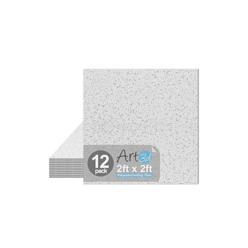 Art3d Pro Drop Ceiling Tiles 2ft x 2ft, 12-Pack Waterproof