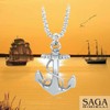 SAGA GIOIELLI® Men's Stainless Steel Anchor Chain, Alloy Steel