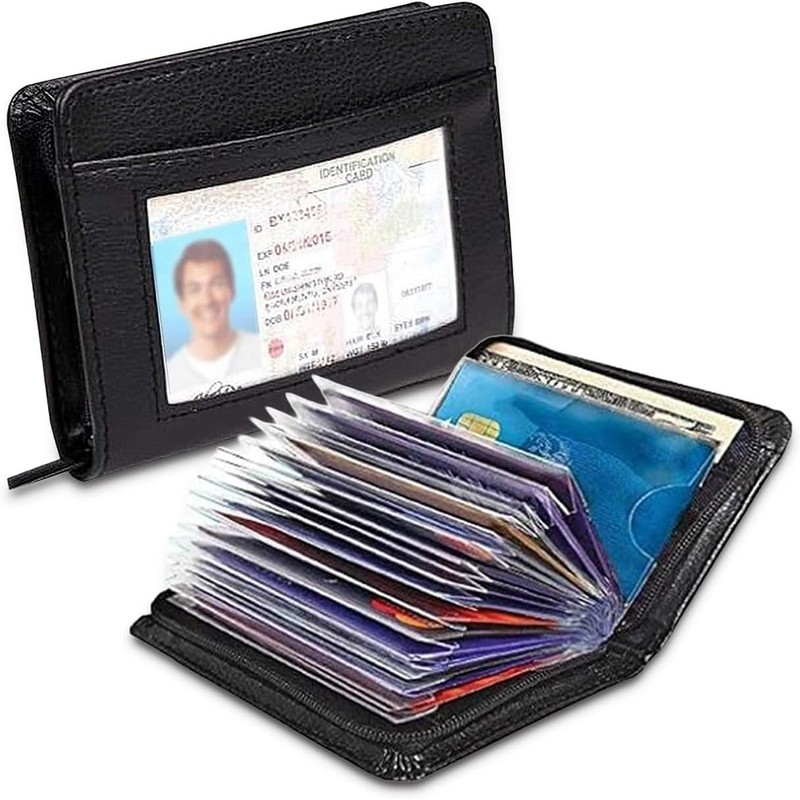 Men's Zipper Wallet with 36 Card Slots - RFID Blocking