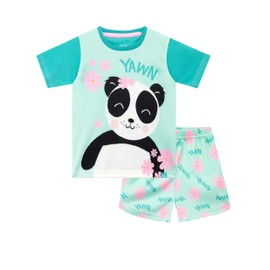 Harry Bear Girls Panda Pyjamas, Green