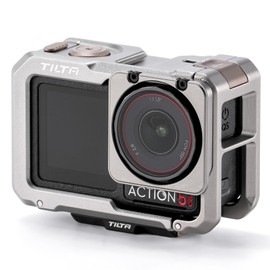 Tilta Full Camera Cage Compatible with DJI Osmo Action 3, 4, 5 Pro (Titanium Gray, Base Kit) | Includes Magnetic 1/4″-20 Mounting Baseplate