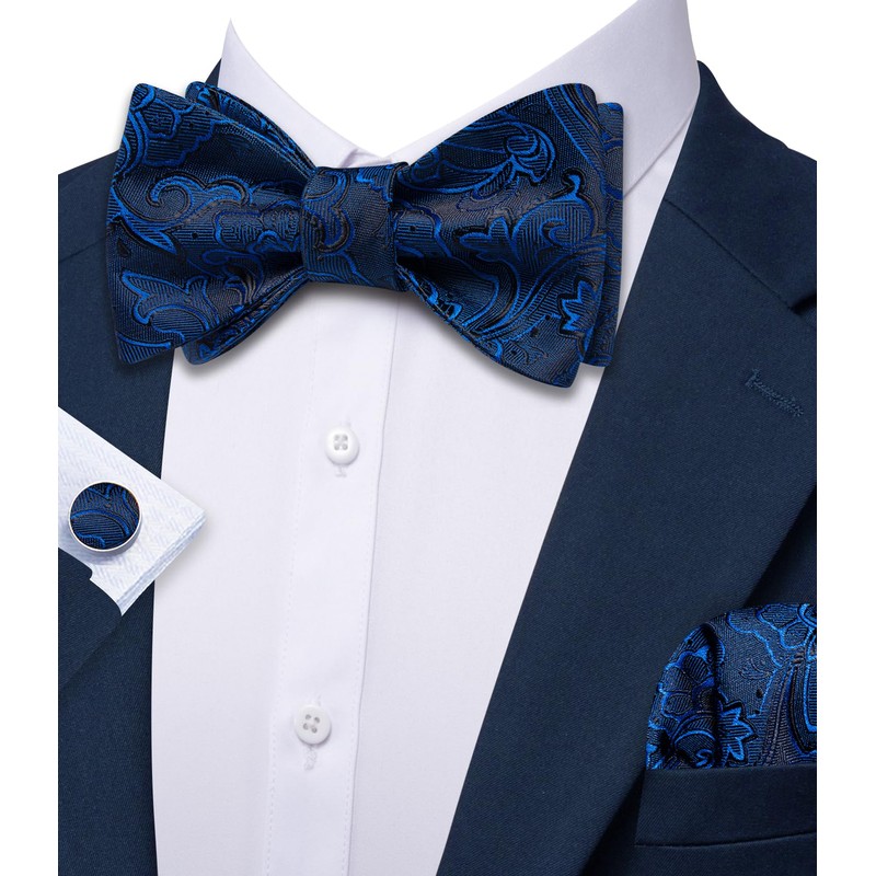 YOHOWA Bow Ties for Men Paisley Self Tie Bowtie Pocket
