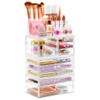Sorbus Large Clear Makeup Organizer - Detachable 4-Piece Jewelry &