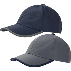 Westberg Set of 2 Men's Peaked Caps, Sun Hat with UV Protection, Cap Certified According to UV Standard 801, 2 x Men's Baseball Cap, Breathable Peaked Cap, Width Individually Adjustable, charcoal