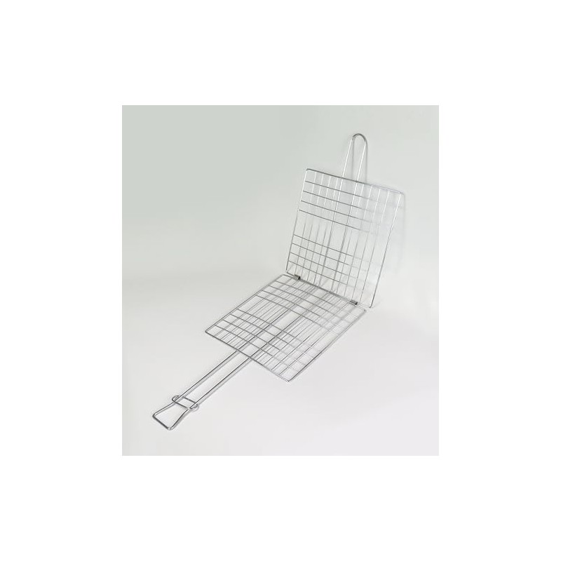 Tredoni 8x8-inch Stainless Steel BBQ Turn-Over Grill Net Clamp -