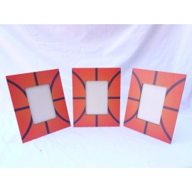 3 SPORT BASKETBALL PICTURE FRAME WOODEN Holds 4" x 6" Pictures