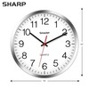 SHARP Wall Clock – Silver/Chrome, Silent Non Ticking 10 Inch