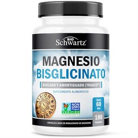 Bisglicinato de Magnesio 100% Quelado – Suplemento de Magnesio de Máxima Absorción – Sin Efecto Laxante – Sin OMG –180 Cápsulas