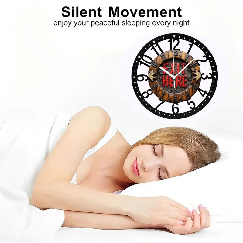 25cm Iron Wall Clock with a Slate or Stone Center