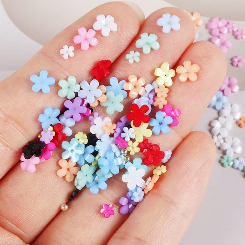3D Dry Flowers Nail Stickers,2boxes Colorful Natural Real Flower Nail