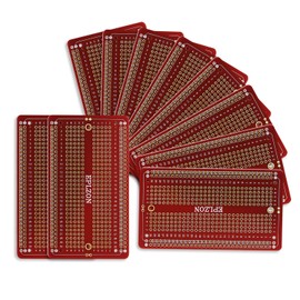 EPLZON 10 Pcs Solderable Breadboard PCB Board Gold-Plated Solder Breadboard for DIY Electronics Projects Apply to Soldering Projects 3.5"x2.05" (Red)