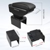 Htostar Racing Car Armrest Box with Double Layer Storage, Black
