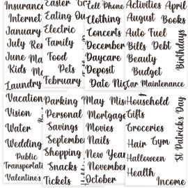 Budget Stickers for Cash Envelopes, Mageeki 80 Cash Envelope System Budget Binder Label Stickers, Vinyl Decals for Money Organizer Wallet & A6 Cash Binder & Finance Planner (Black)