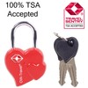 OW-Travel Heart Lock with Key Suitcase Lock Padlock Luggage Lock