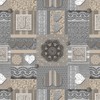 Karina Home Amelia Grey and Beige Hearts Wipe Clean Tablecloth