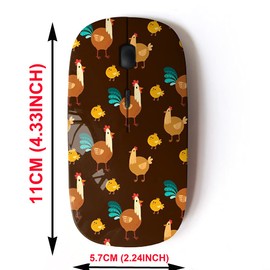Ratón inalámbrico de 2,4 G con bonito diseño de patrón para todos los ordenadores portátiles y ordenadores de sobremesa con nano receptor, bonito color marrón