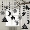 Halloween Bat Spider Hanging Kit, 12 Pieces Halloween Ornaments Black