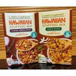 Chef’s Cupboard 2 Box's Hawaiian Stuffing Mix 1 Sage & Onion & 1 Classic Herbs & Spices 6oz each