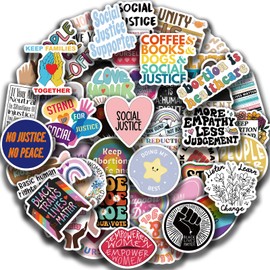 50 Pcs Social Justice Stickers Pack Social Worker Stickers Social Work Values Stickers Women and Children Rights Stickers for Water Bottle Laptop Journal Stickers Social Workers Gift