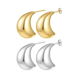 Chunky Earrings for Women, Dupes Earrings, Hypoallergenic Waterdrop Earrings for Women Earrings Dupes Women's Earrings Women's Gold-Plated Earrings Hoop Earrings Gold Earrings, Copper, No Gemstone