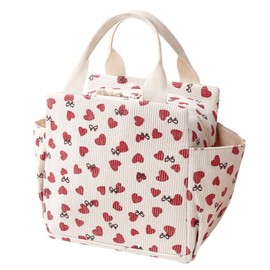 WOOOOF WOOOF Lunch Bag, Cold Insulation, Large Capacity, Bento Box, Front Zipper Pocket, Handle, Inner Insulation, Lightweight, Durable, Unisex, Commuting to Work or School