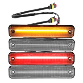 A ABSOPRO LED Side Marker Light 25952319 15114677 Front Rear Turn Signal Lights Fender Sidemarker Lamps for Hummer H2 2003-2009 Clear Lens Amber Red Light 2 Pair