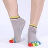 Non-Slip Rainbow Health Yoga Toe Socks Rainbow Yellow 2ea