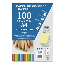Dohe 30195 Pack of 100 Sheets of A4 Paper, 80 g, Multicolour Pastel
