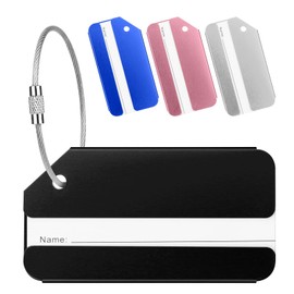 Luggage Tags, 2Pcs Aluminum Alloy Baggage Labels, Suitcase ID Tag Set, Handbag Tag Labels Travel Accessories for Checked Luggage, Hand Luggage and Handbags - Multi-Color